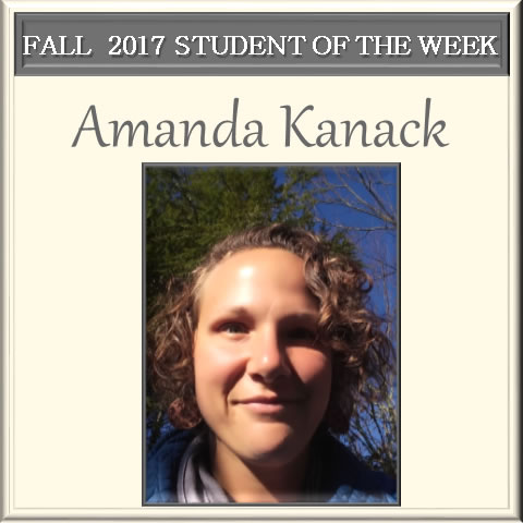 Amanda Kanack, SCC student of the week.