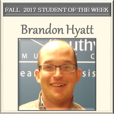 SCC student of the week Brandon Hyatt.
