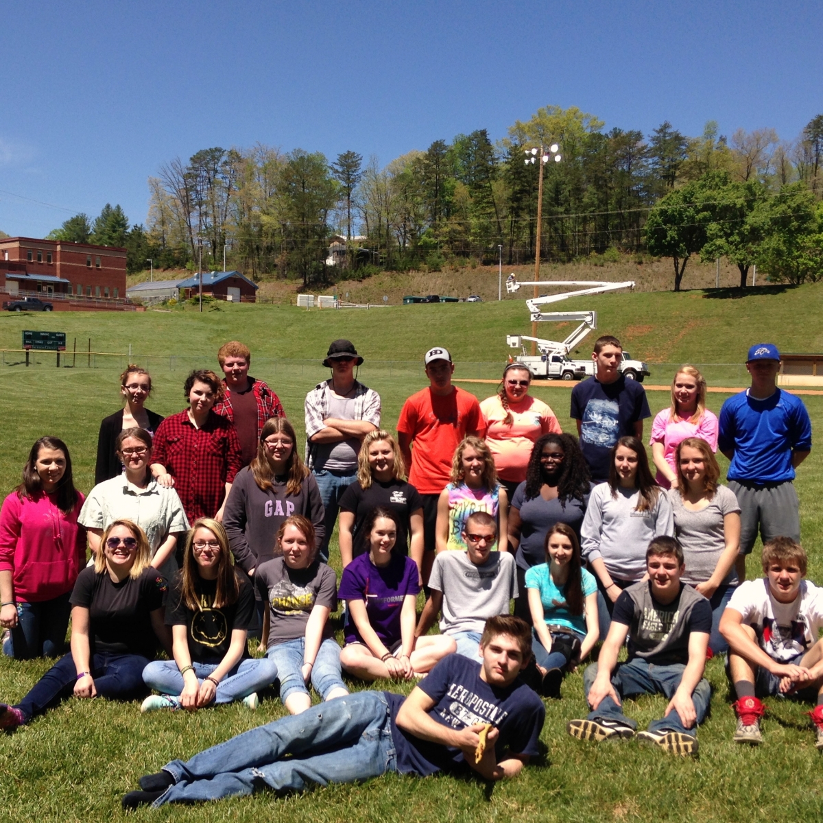 New Century Scholars during a team building exercise at Smoky Mountain High School.