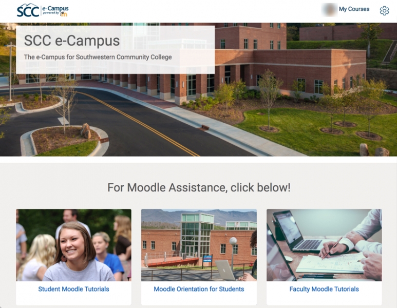 Image of e-Campus home page