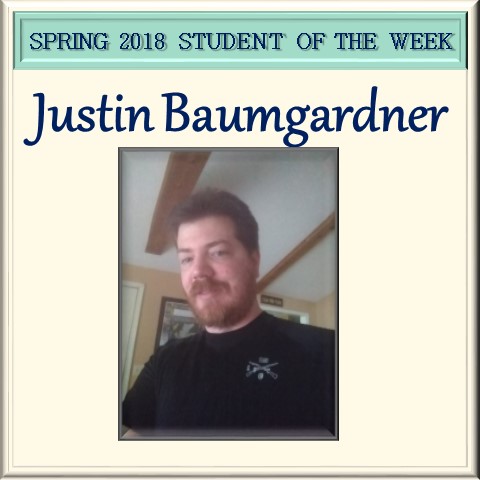 Photo of Justin Baumgardner, Student of the Week
