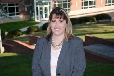 Woman stands outdoors on SCC's Jackson Campus