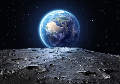 view of the earth from the moon