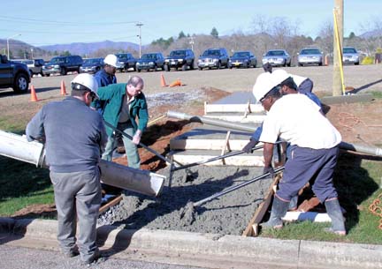 Photo of cement trade students