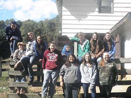 Photo of Jacob Barker (Swain County High School), Laurel Welch (Cherokee High School), Emily Alligood (Smoky Mountain High School), Autumn Farmer (Smoky Mountain High School) Tristin Bottchenbaugh (Cherokee High School), Karen Owens (president of STAR), Morgan Carpenter (Smoky Mountain High School), Alysia Figueroa (Smoky Mountain High School), Anya Walsh (Cherokee High School), Crystal Mathews (Franklin High School), Megan Beck (Smoky Mountain High School), Autumn Payne (Cherokee High School).