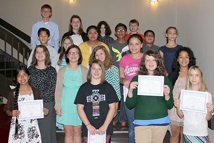 Photo of Jackson County seventh graders who were inducted into New Century Scholars 