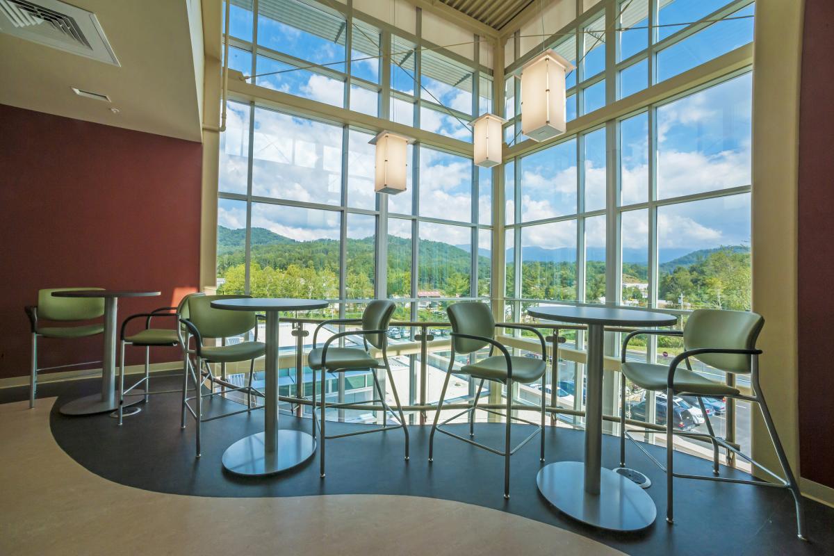 View from 2nd floor of Burrell Building