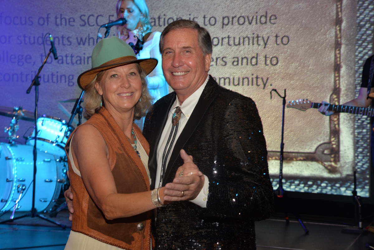 Dr. Don Tomas dances with his wife, Allison, during the SCC Foundation’s sixth annual fundraising gala on Sept. 7 at Harrah’s Cherokee Casino Resort.