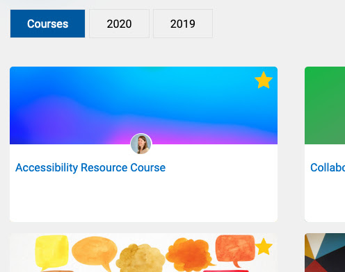 Screenshot of Moodle Course page