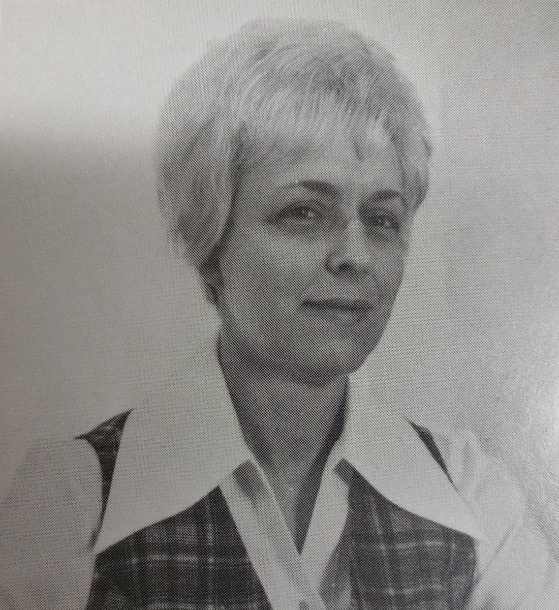 Black & white photo of Sybil Reed taken from SCC's 1975 yearbook.