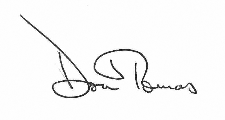 Signature of Dr. Don Tomas, president of SCC