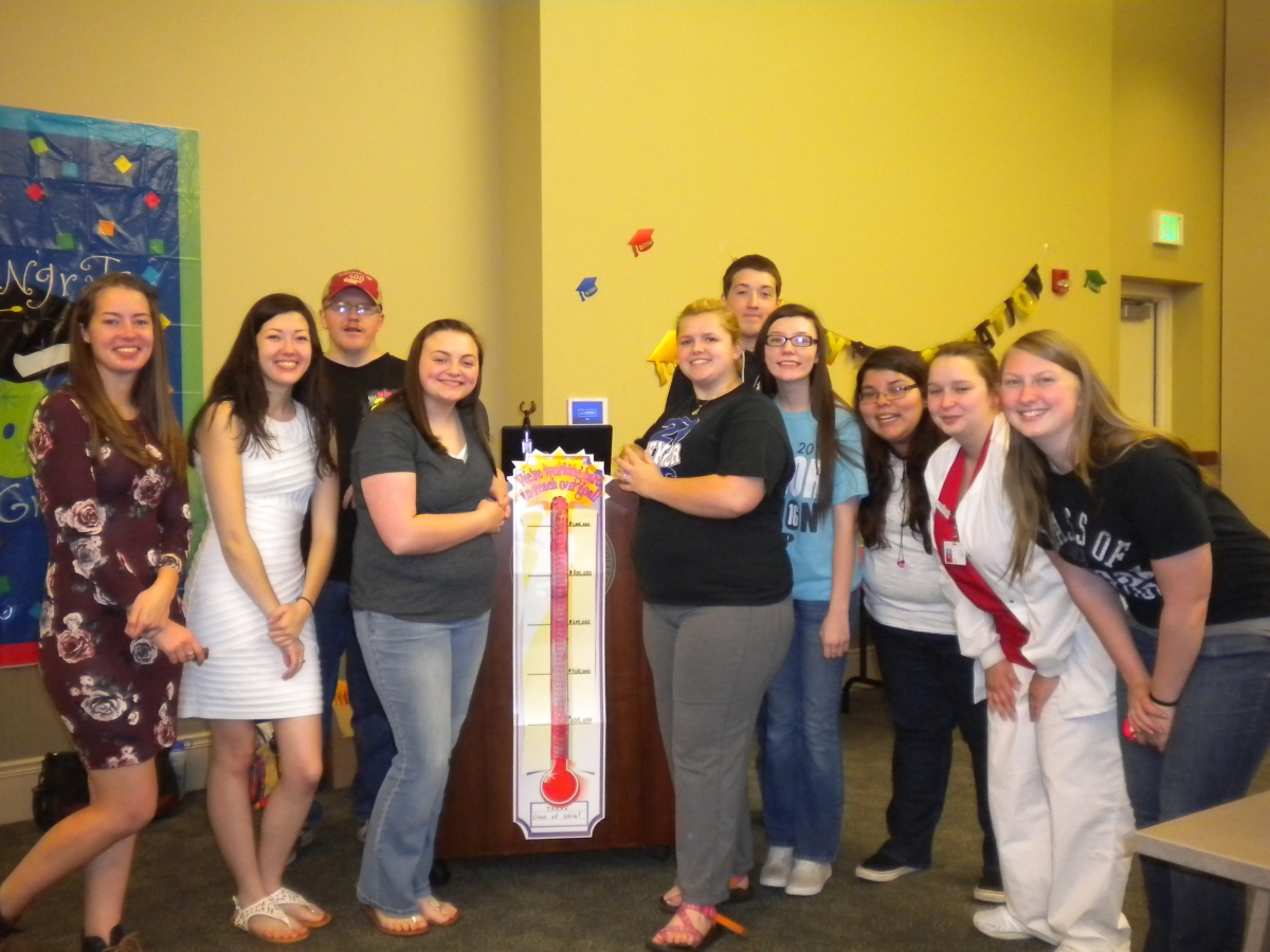 Students showing that they reached their goal 