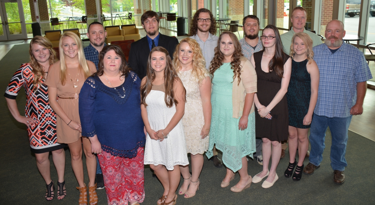 Ariel view of students smiling 