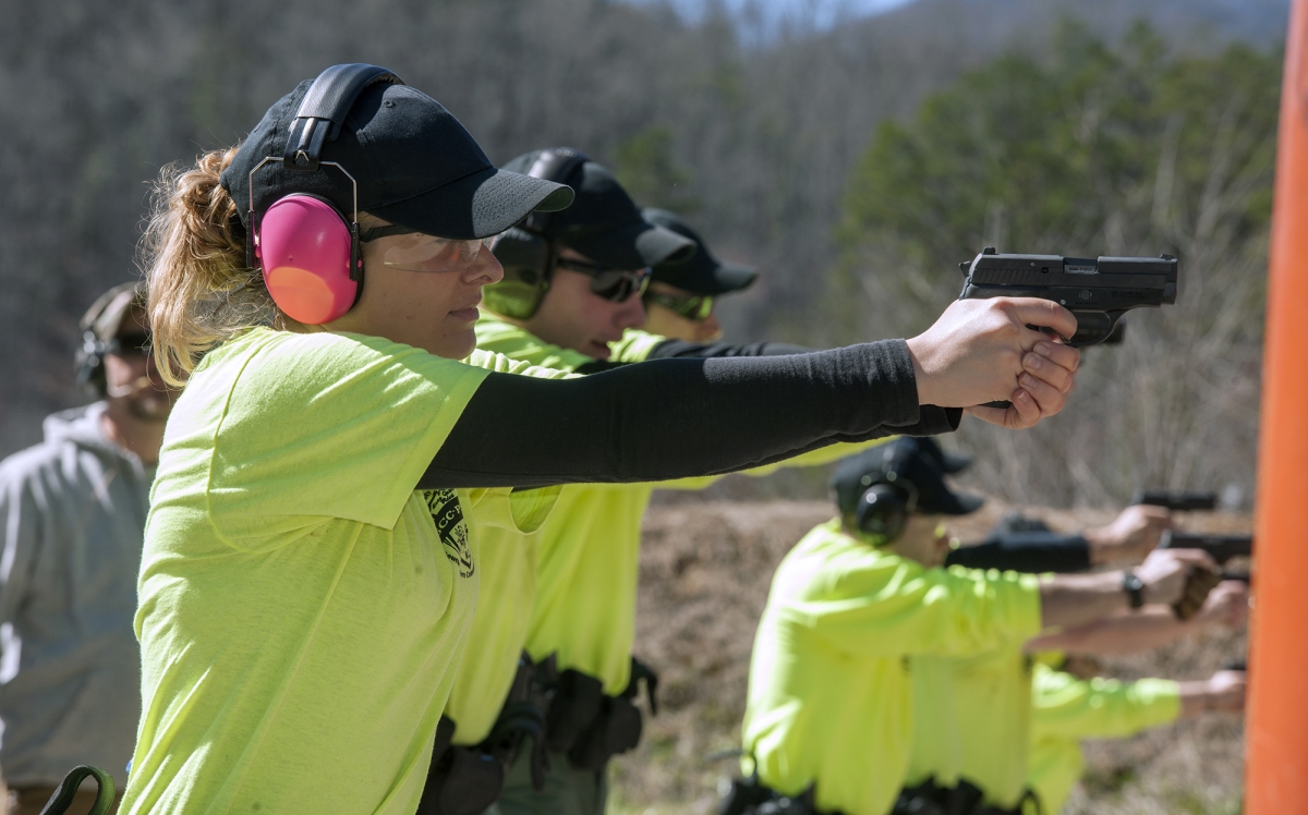 Students fire their weapons