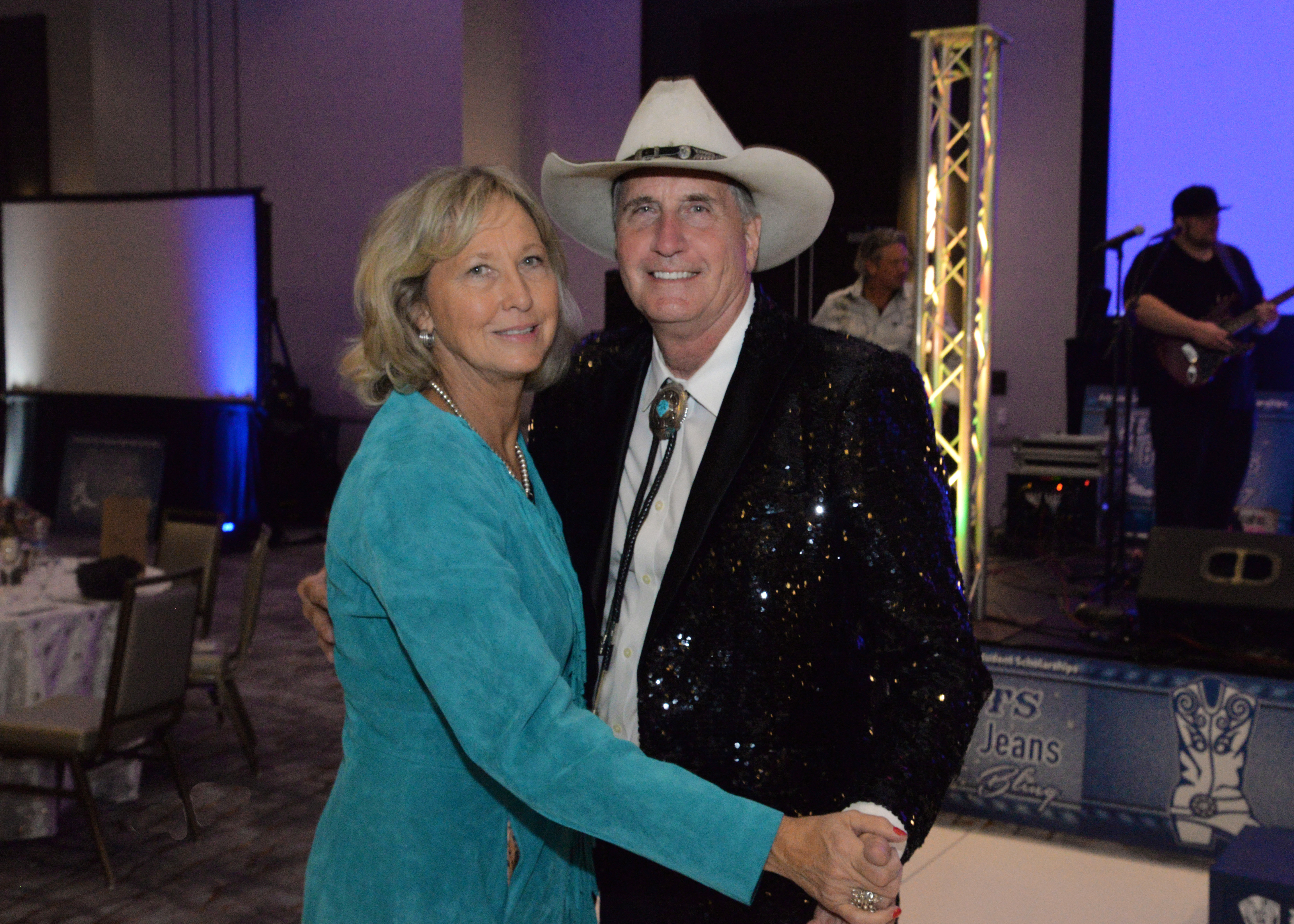 Dr. Don Tomas, SCC’s President, dances with his wife, Allison Tomas, at last year’s gala in Cherokee.