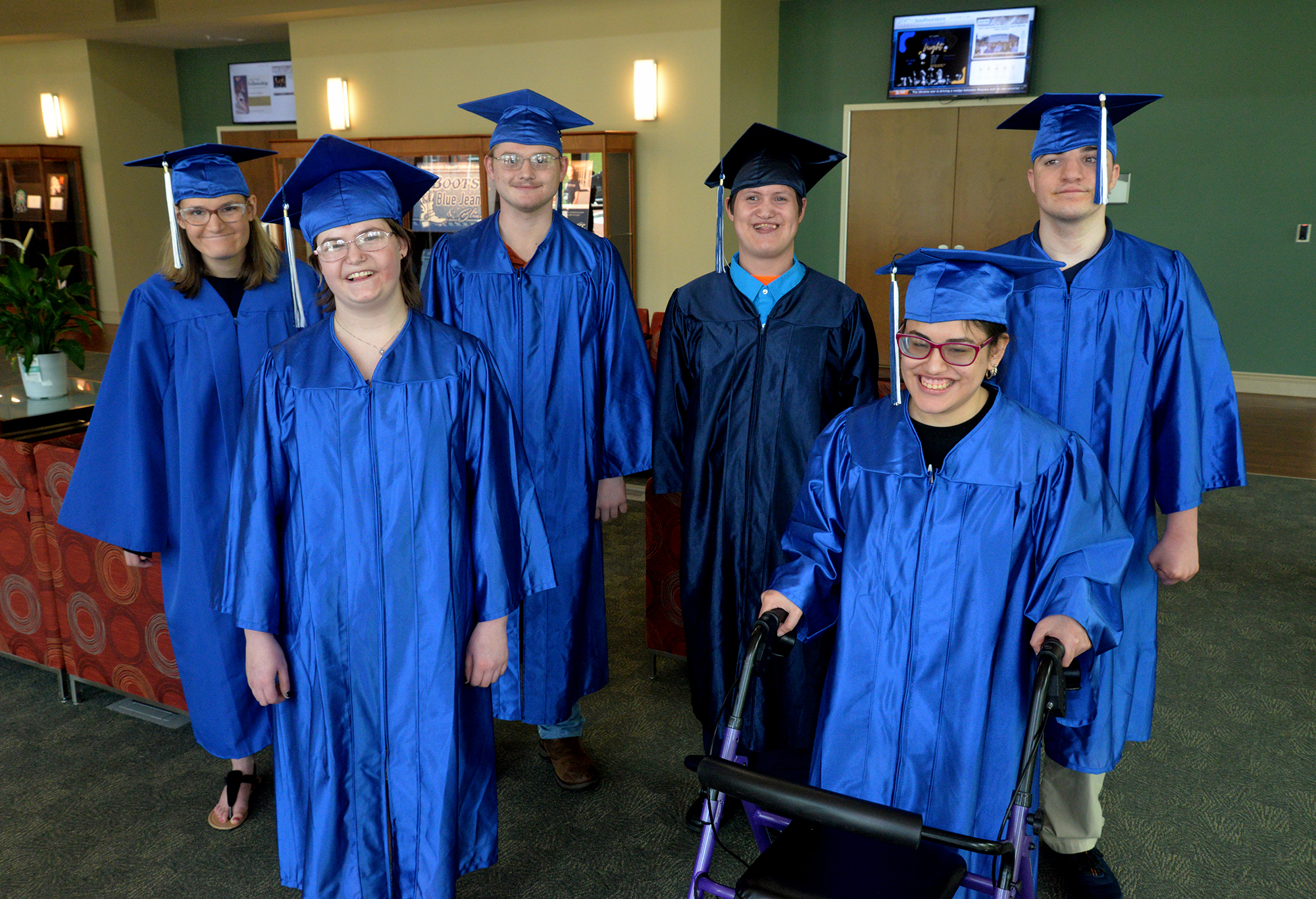 Southwestern Community College’s Project SEARCH graduates include, from left: Julia Rouse of Sylva, Alex Styles of Bryson City, Jeremiah Hammond of Franklin, Andy Watty of Sylva, Maria Martinez of Bryson City and Connor Karcher of Franklin.