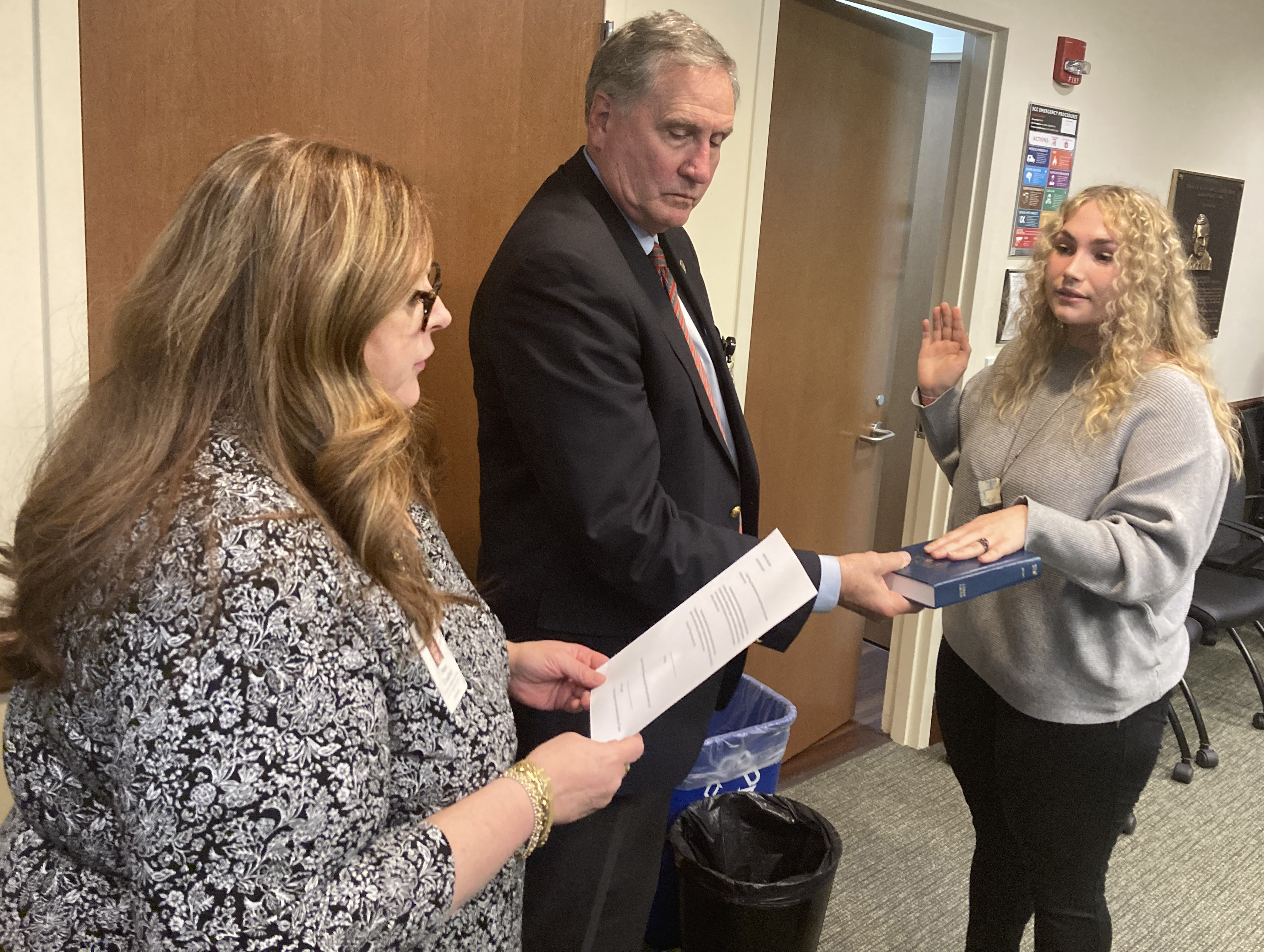 Zyla Young is sworn in as a Trustee.