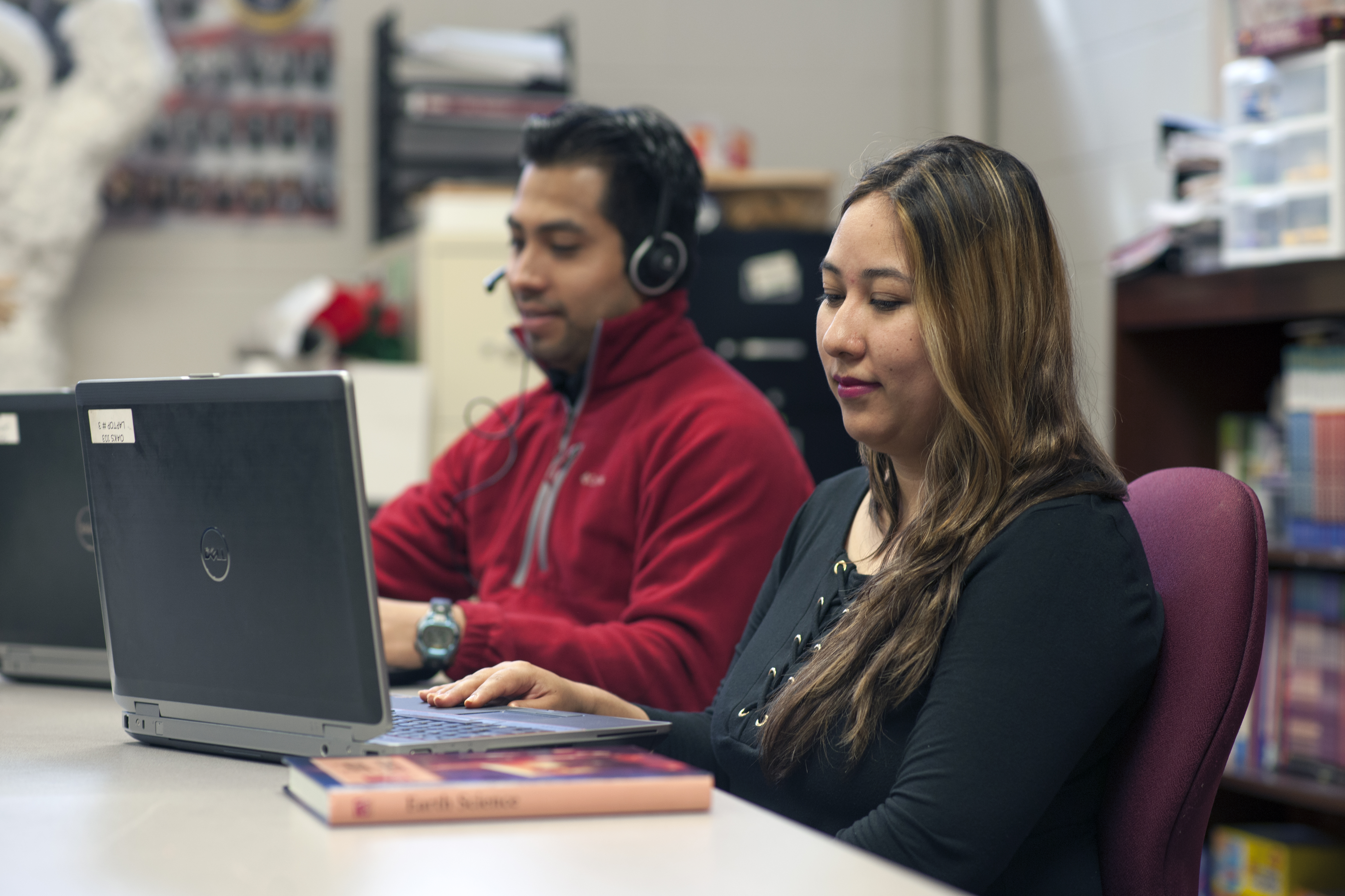 Two students study in a CCR class