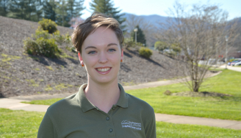 Female student stands outdoors on SCC's Jackson Campus