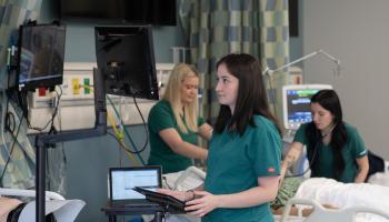 Students work in SCC's Respiratory Therapy lab