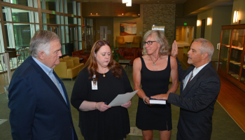Southwestern Community College Foundation Board member and Jackson County native Howard Allman was sworn in as a member of SCC’s Board of Trustees on Friday, June 30.
