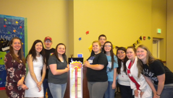 Students showing off they reached their goal