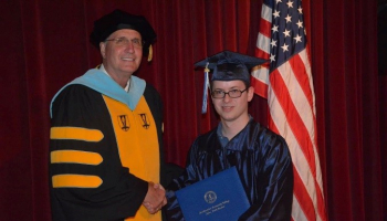 Boy graduating
