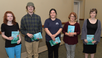 This year’s Milestone winners included, from left: Megan Parker of Highlands, Sebastian Quigley of Maggie Valley, Lucia French of Cherokee, Betty Holt and Codi Arsenault of Highlands.