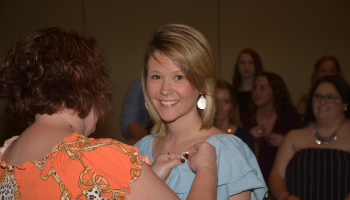Woman smiling at camera