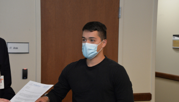 Heber Najera is sworn in as student representative to SCC's Board of Trustees