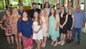 Ariel view of students smiling