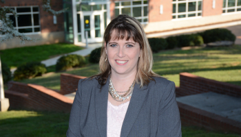 Woman poses outdoors on SCC's Jackson Campus