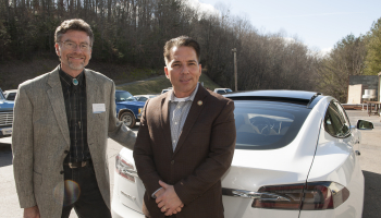Photo of EBCI Vice Chief Richie Sneed and SCC's Native American MENtoring assistant coordinator and coach Earle Dixon.