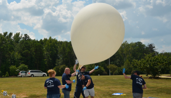 SCC balloon team getting ready to launch on eclipse day.