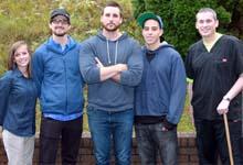 Photo of SCC respiratory therapy students Noah Jones, Benjamin Lackey, Zach Short, Samantha Campbell and Brent Holland