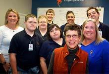 Photo of Project SEARCH® co-counder Susie Rutkowski recently visited Southwestern Community College’s program site and interns at Harris Regional Hospital.