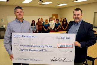 The N.C. State Employees’ Credit Union Foundation recently gave Southwestern Community College $18,000 to financially assist students who enroll in Workforce Continuing Education programs.