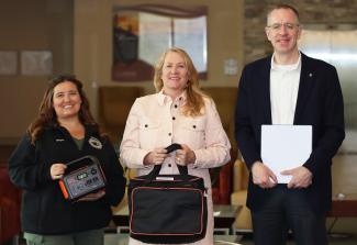 SCC representatives Megan Nicholson (Emergency Services/Safety Coordinator), April Olson (Grants Writer) and Scott Baker (Vice resident for Information Technology).