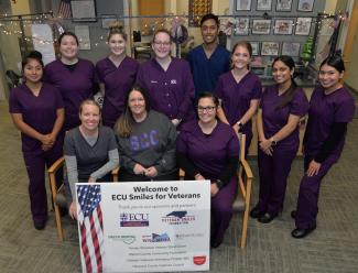 SCC Dental Assisting students at ECU's Clinic