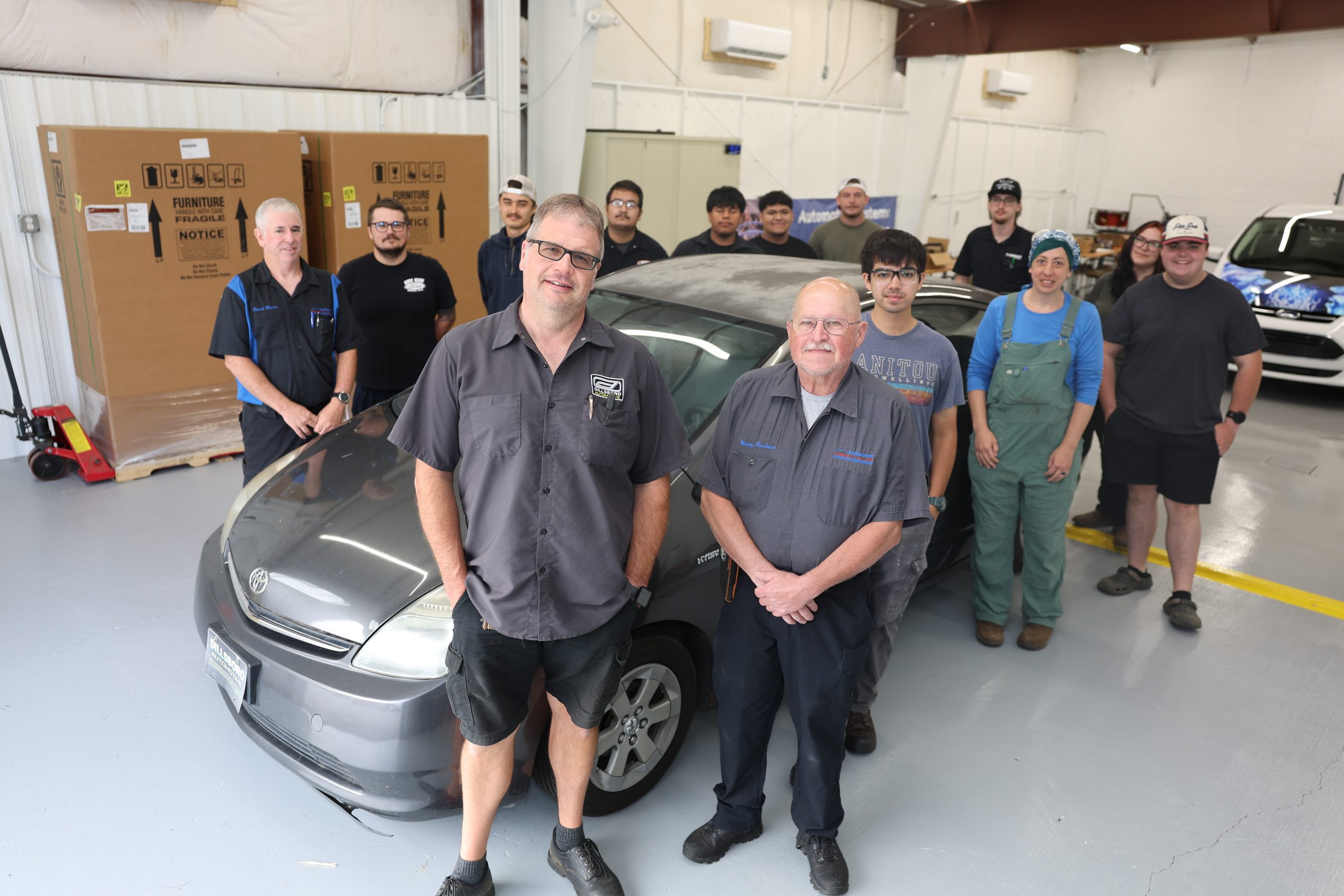 Dillsboro Automotive gifts hybrid vehicle to students, new lab